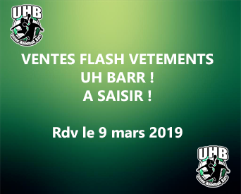 9-03-2019 | Vente Flash Vêtements UHB | A ne pas manquer !